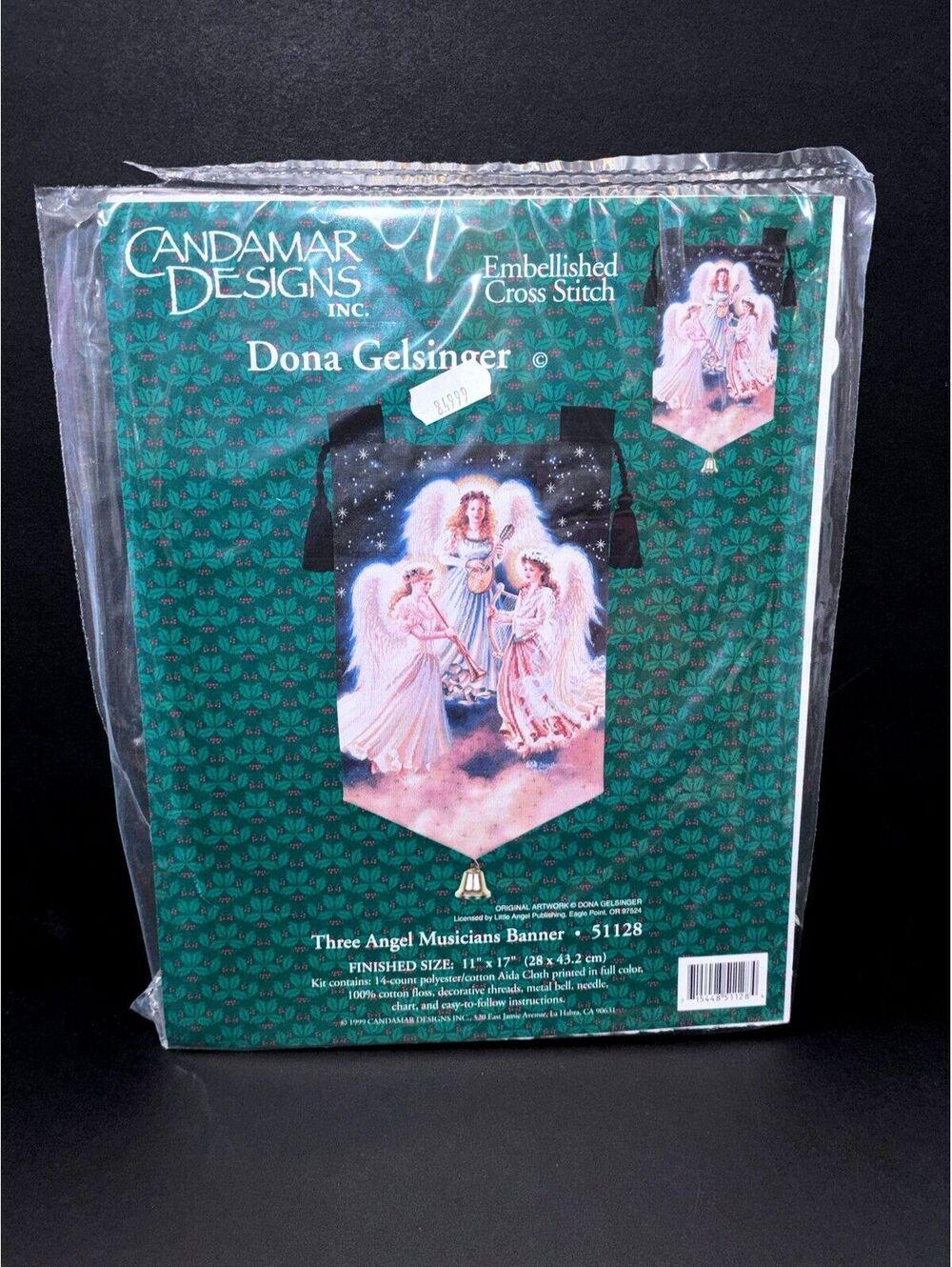 VTG Candamar Designs Three Angel Musicians Cross Stitch Kit Dona Gelsinger 1999